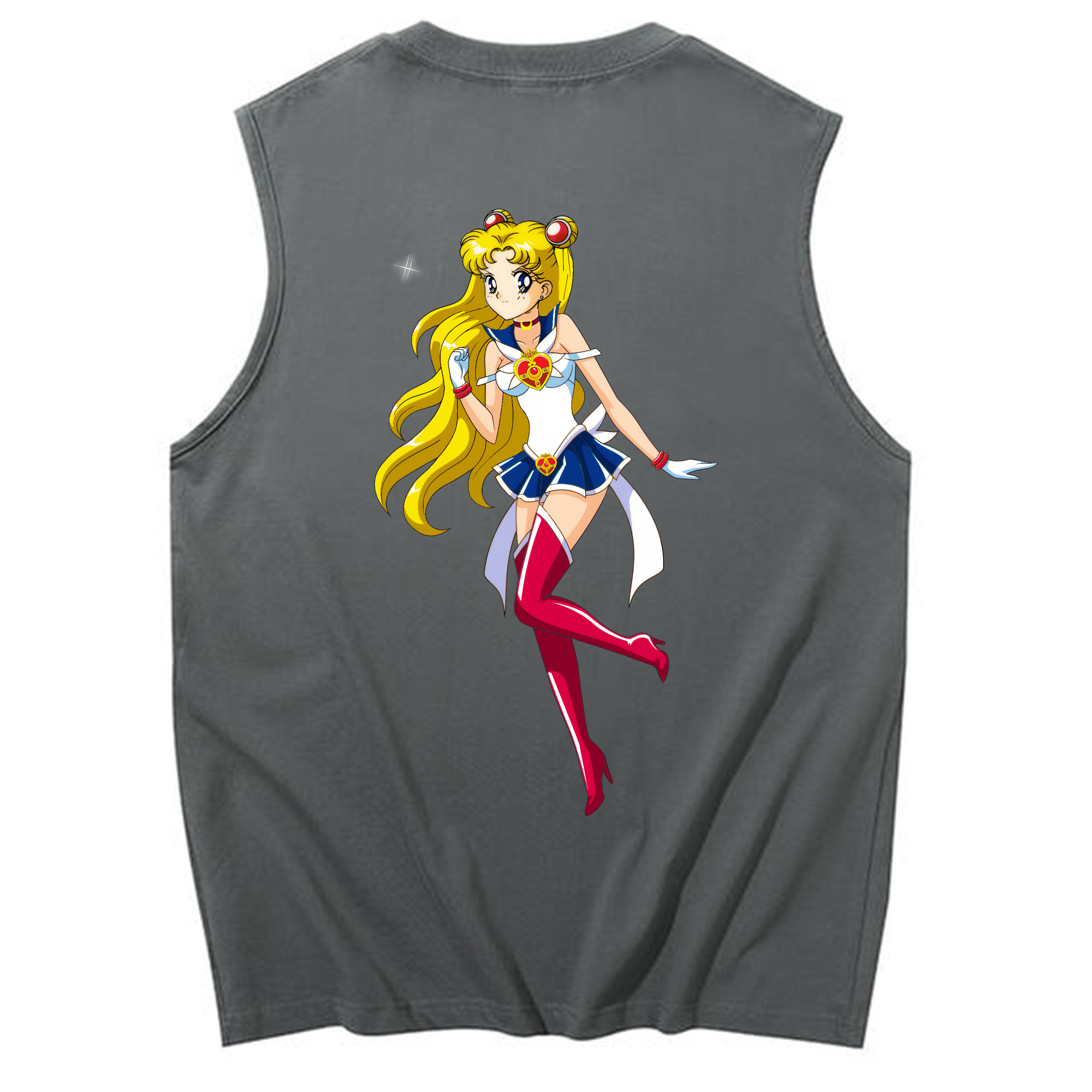 （画像用） 美少女戦士セーラームーン 月野 うさぎ つきの うさぎ Sailor Moon Tsukino Usagi コットン100％タンクトップ（背面プリント）